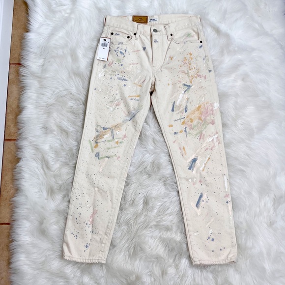 Polo Ralph Lauren Denim - ⭐️⭐️SOLD⭐️⭐️NWT Polo Ralph Lauren Guide Cream Paint Splatter Avery Boyfriend